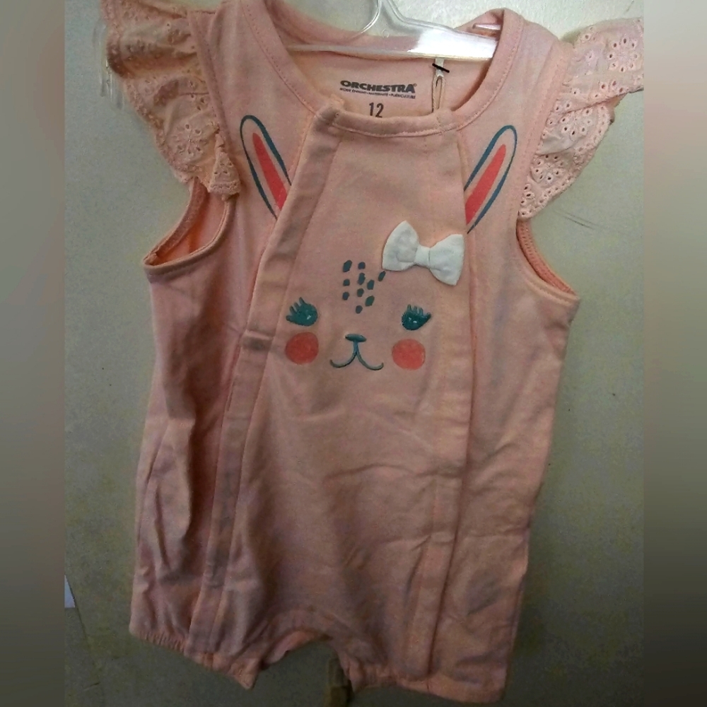 Kids Romper with Bunny Graphic (12mo)